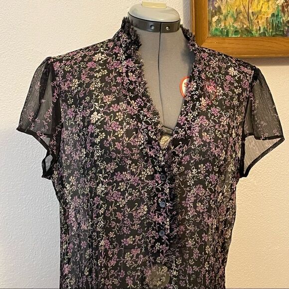 KIMCHI BLUE floral sheer frock L - Picture 2 of 8